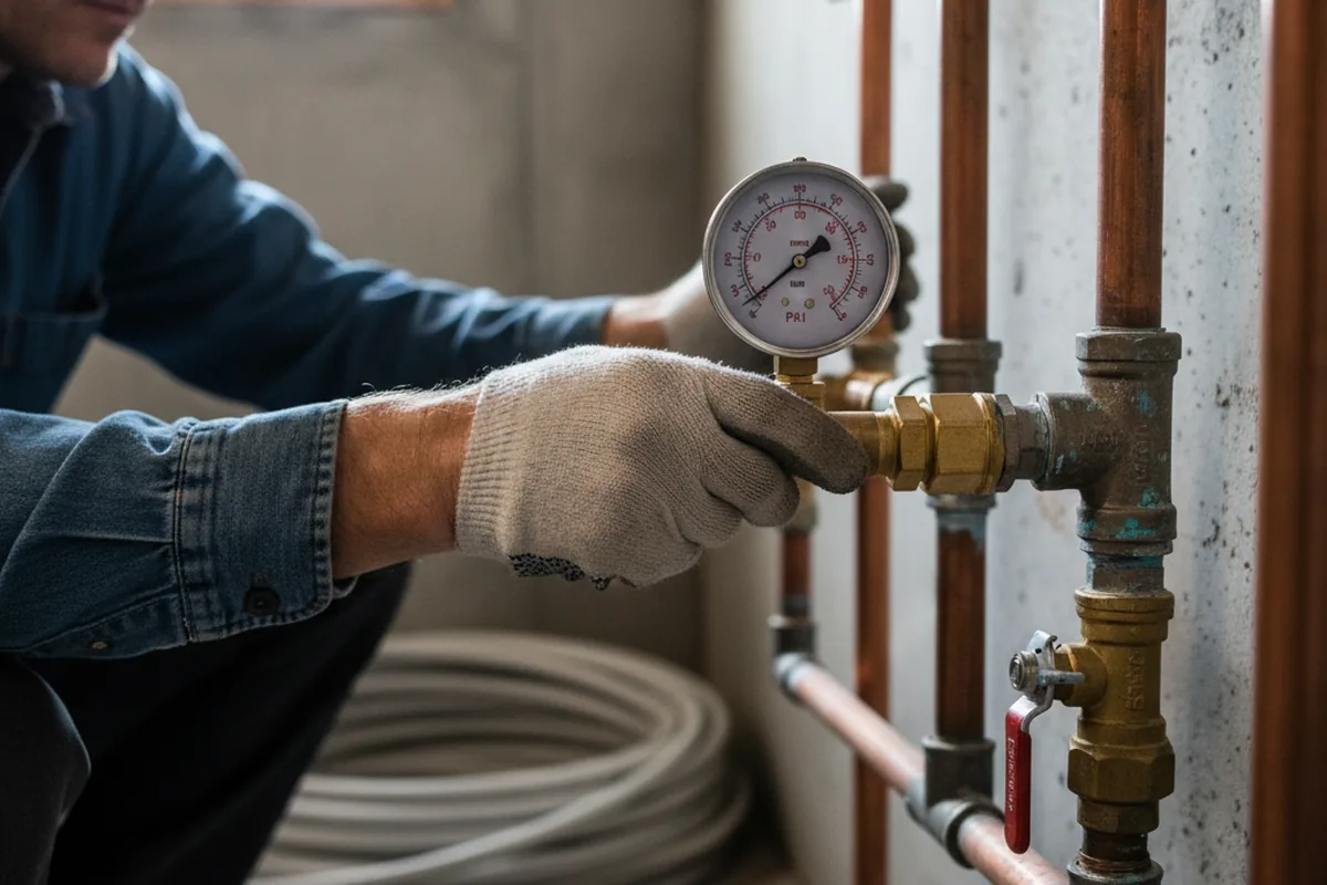 Pressure testing a repaired line during Water Line Repair in Carencro